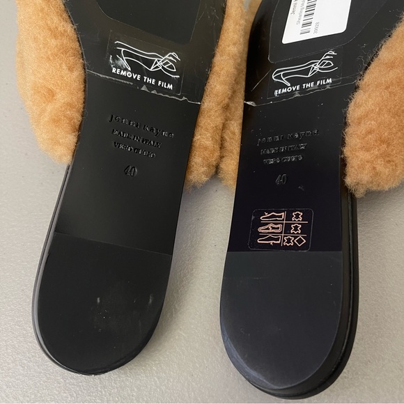 Jenni Kayne Shearling Pointed Toe Flat Mule in Natural EU40 US10 NWOB - Picture 6 of 11